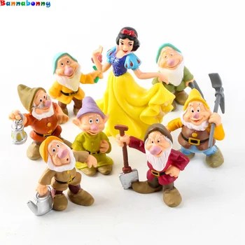 

2019 Newest 8 PCS/Lot Princess Snow White and the Seven Dwarfs Figure Toy 5-10CM Mini Model Doll for Kids