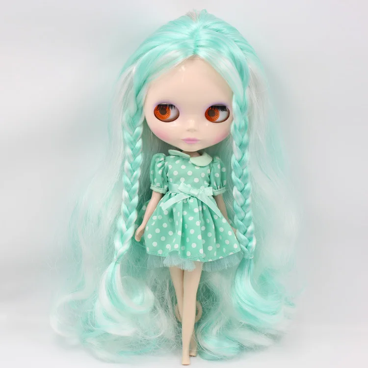 Мятные волосы смешанные обнаженные Blyth кукла подходит для DIY Изменить BJD игрушка для девочек - Цвет: no bangs
