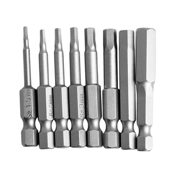 

8Pcs 50mm 1/4 Inch Hex Shank Magnetic Hex Head Screwdriver Bits