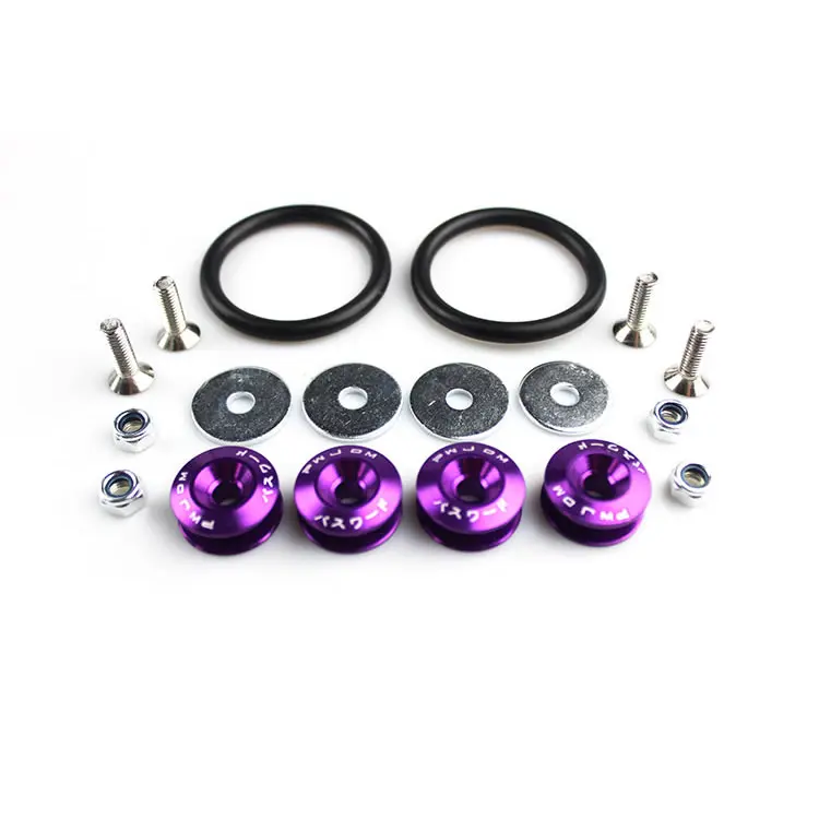 JDM Style Aluminum Bumper Quick Release Fasteners Fender Washers For Honda Civic Integra And Universal Car - Название цвета: Purple