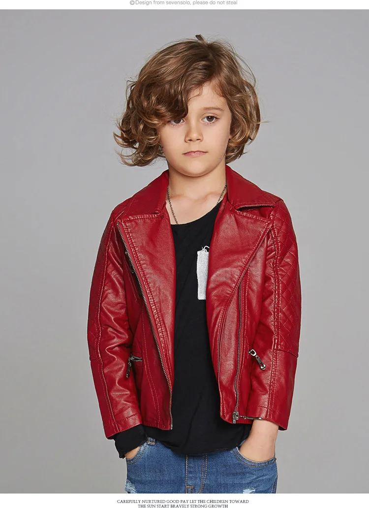 baby red leather jacket