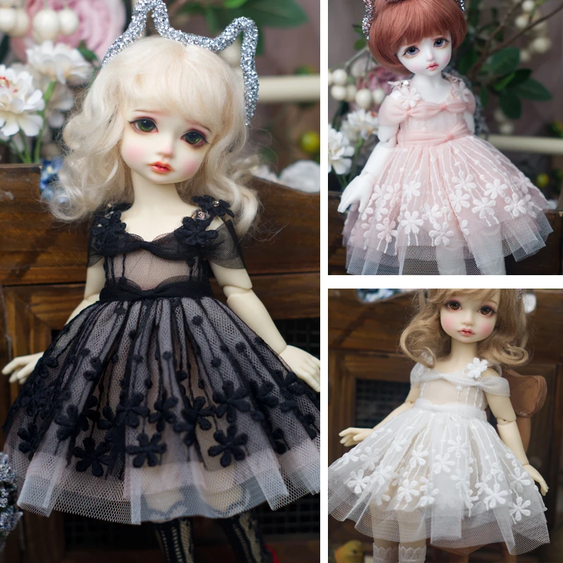 

1/8 SD BJD Doll Clothes black pink white dress Accessories for 1/8 BJD Dolls Gifts for Children