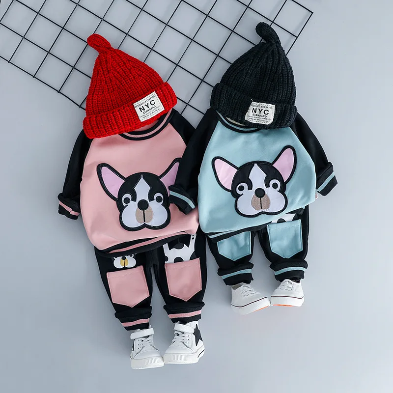

Winter baby Girls Clothing Sets 2018 new Cartoon kids Thick warm boys Clothing Sets Children Clothing Long sleeve Top+Pants 2pcs