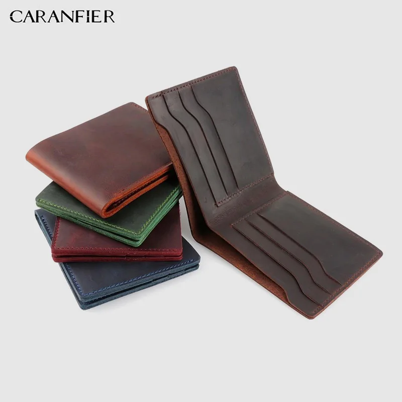 Мужские кошельки CARANFIER из натуральной воловьей кожи высококачественный мужской