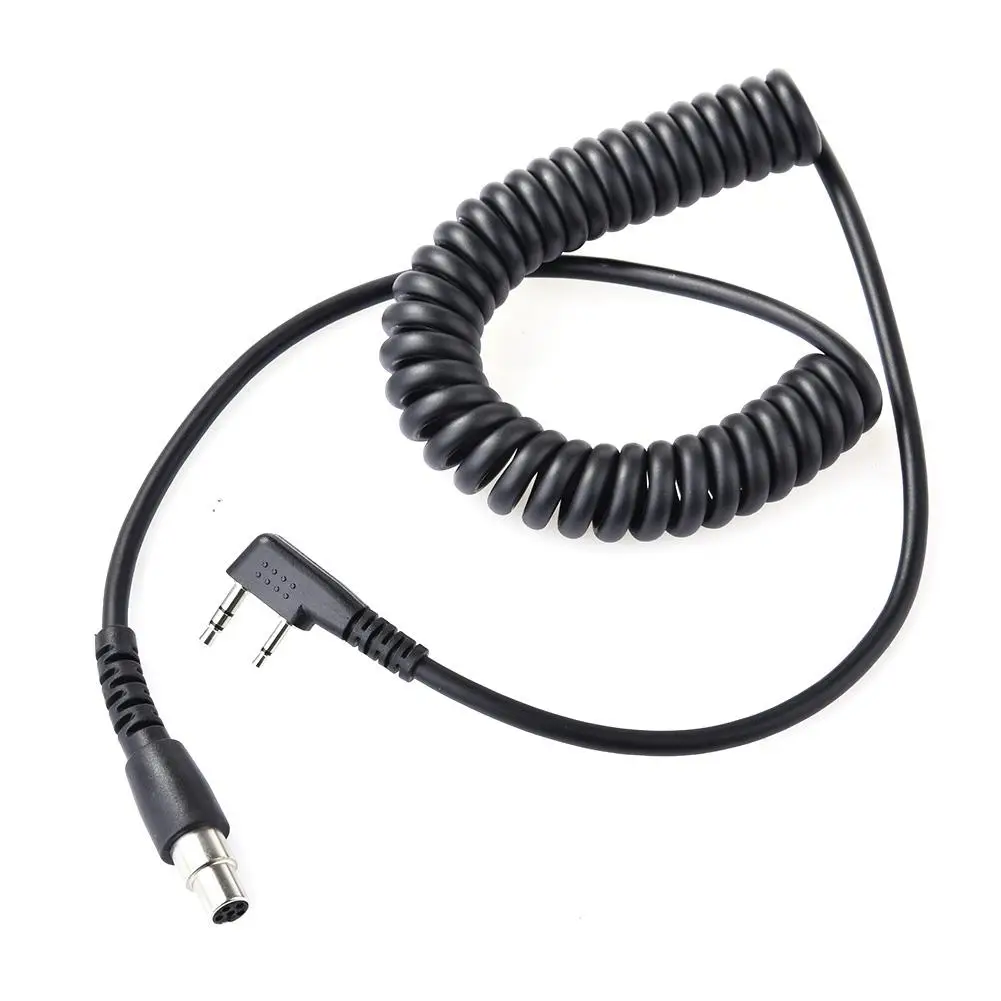 CC-MOT Coil Cord K Cable For Motorola HYT Kenwood Relm For Baofeng 2-Pin To 5-Pin Handheld Two-way Radio Earphone Accessories