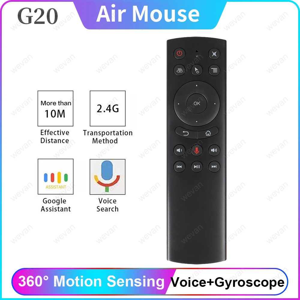 

G20/G20S Voice Control 2.4G Wireless Fly Air Mouse Keyboard Motion Sensing Mini Remote Control IR Learning For Android TV Box PC