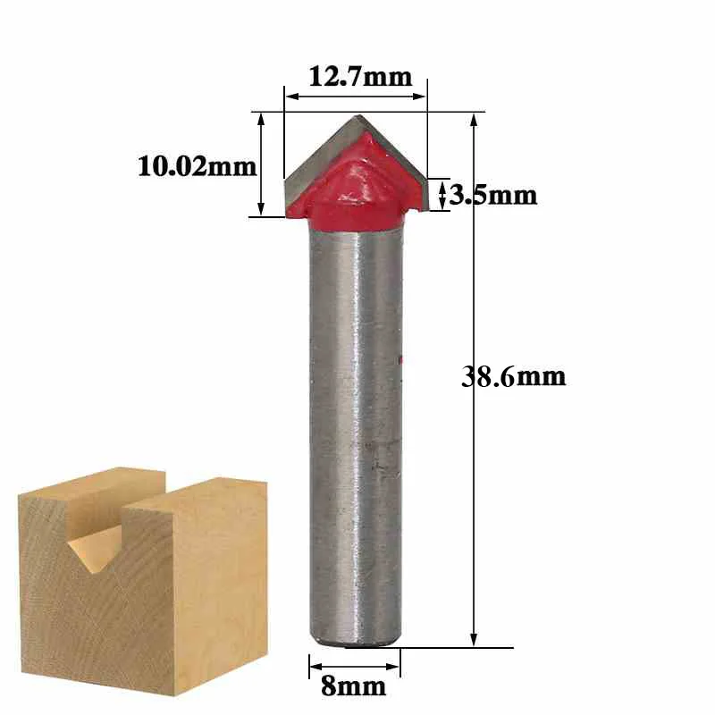 Красный цвет 12 шт. фрезы 8 мм хвостовик древесины резак мельница деревообрабатывающие режущие инструменты фрезы для дерева