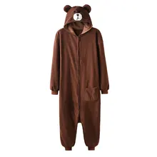 

Animal Onesie Plus Size XXL Bear Kigurumis 150-190 cm Adult Women Men Pajama Sleep Overall Polar Fleece Zipper Jumpsuit