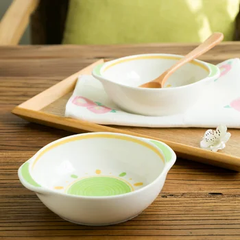 

Made In Japan Europe ceramic bowls porcelain tableware double-ears creative dot cute salad bowl rice bowls oatmeal bowl 260ml