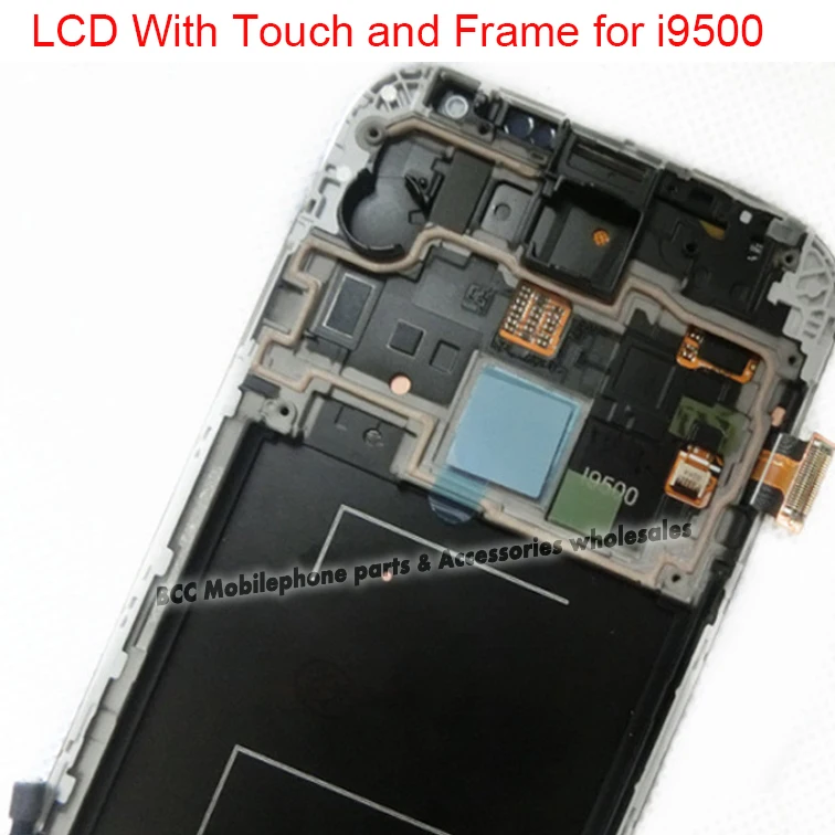 10pcs/lot LCD Screen + Digitizer Touch Glass Screen +Front Frame for SamSung S4 i9500 White or Blue Free Tools original
