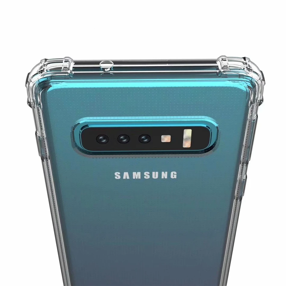 Армированный мягкий чехол для samsung Galaxy S10e S10 S9 S8 Plus Note 10 9 8 5 A9 A8 A7 A6 J4 J6 J8 плюс чехол Прозрачная Обложка из полиуретана