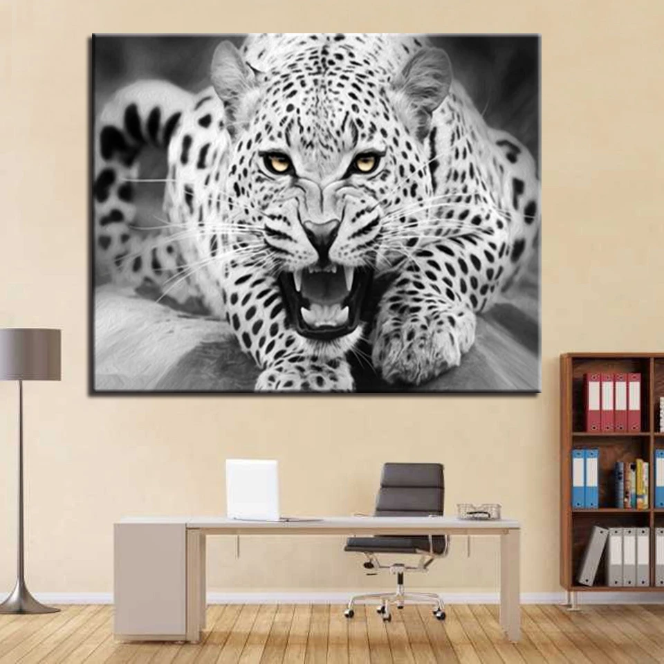 

DIY Painting By Numbers Kits Coloring Paint Cheetah Animal Framework Modern Home Decorative Modular Wall Artwork Picture Gift