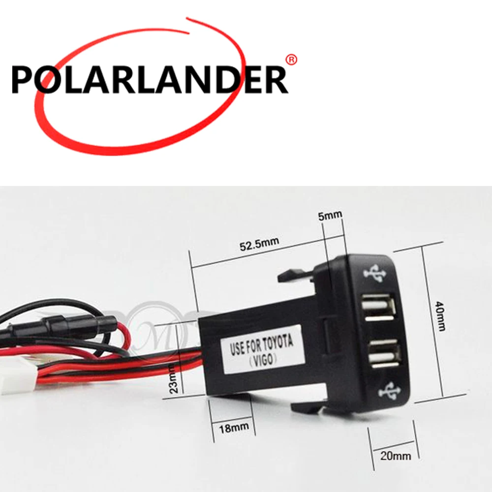 12V 2.1A зарядных порта USB для автомобиля Зарядное устройство с двумя портами USB Зарядное устройство гнездо приборная панель сотового телефона Зарядное устройство для TOYOTA Hilux VIGO