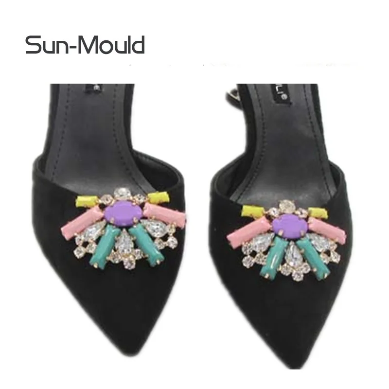 

1pair daily shoes flower charms bridal high-heel pumps accessories crystal diamond shoe clips flats shoes rhinestone decoration