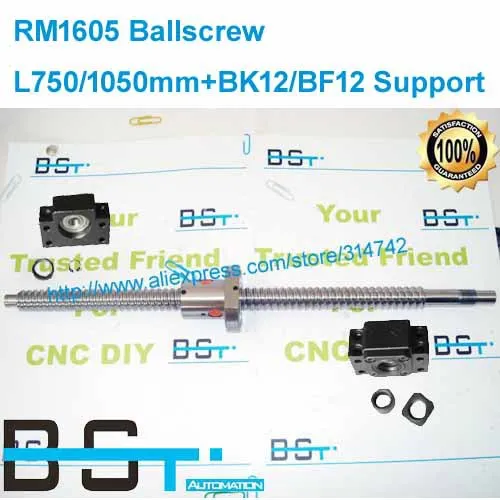 Bstmotion 2 компл. BK/BF12+ 2 шт. анти люфт проката ballscrew 1605-700/1050mm-c7+ 2 шт. SFU1605-3 Ballnut для линейного ЧПУ X Y Z