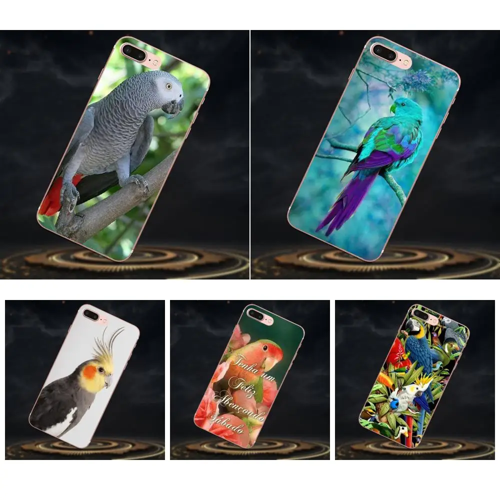 Синий Ringneck Parrot Art Print TPU печать для Samsung Galaxy Note 5 8 9 S3 S4 S5 S6 S7 S8 S9 S10 mini Edge Plus Lite|Бамперы| |