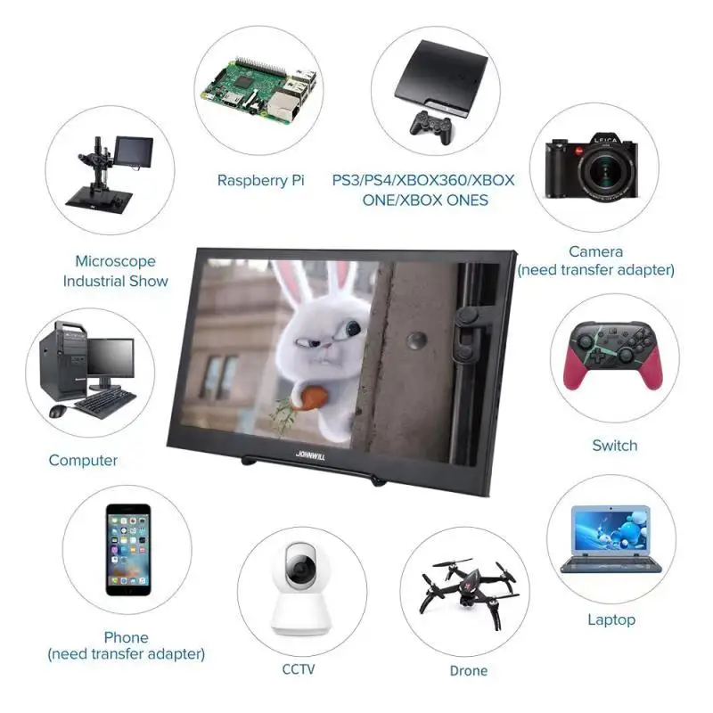 US $84.25 portable monitor 101inch 2K monitor PC touch screen IPS computer display 1161080P lcd monitor HDMI for PS3 4 Raspberry pi