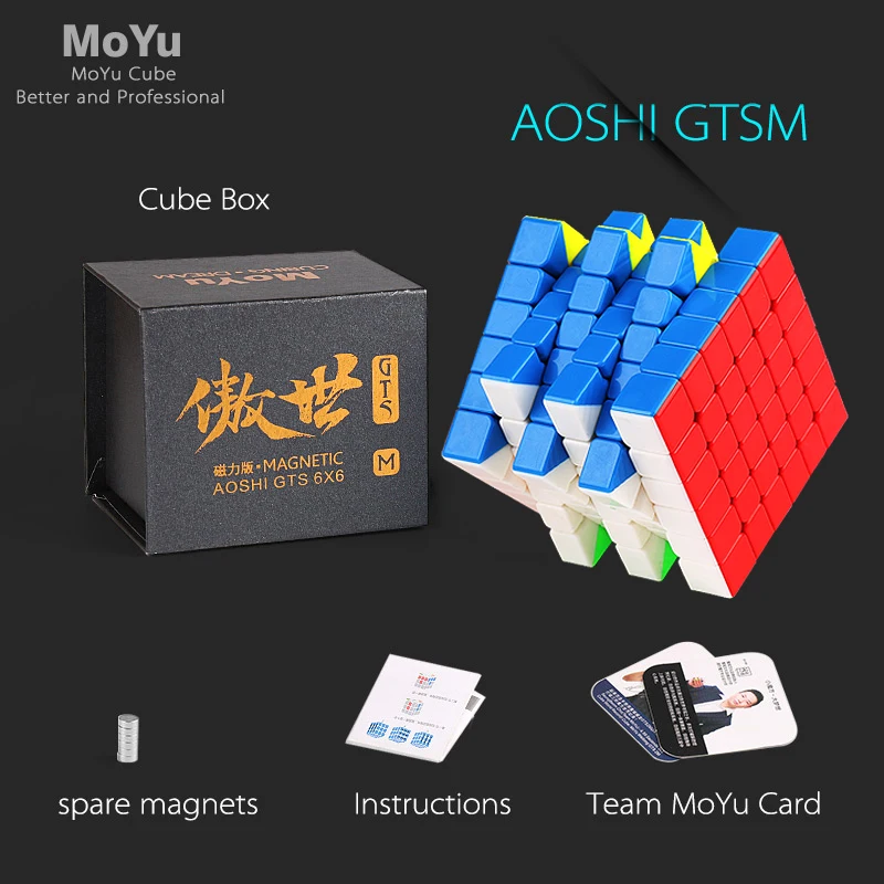 MoYu Aoshi GTS M 6X6X6 Магнитный магический куб moyu 6 слоев липкий магнит скоростные кубики
