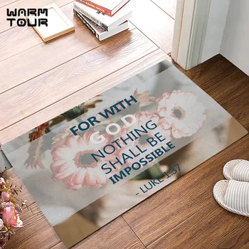 

For With God Nothing Shall Be Impossible - Flower Door Mats Kitchen Floor Bath Entrance Rug Mat Indoor Bathroom Decor Doormats