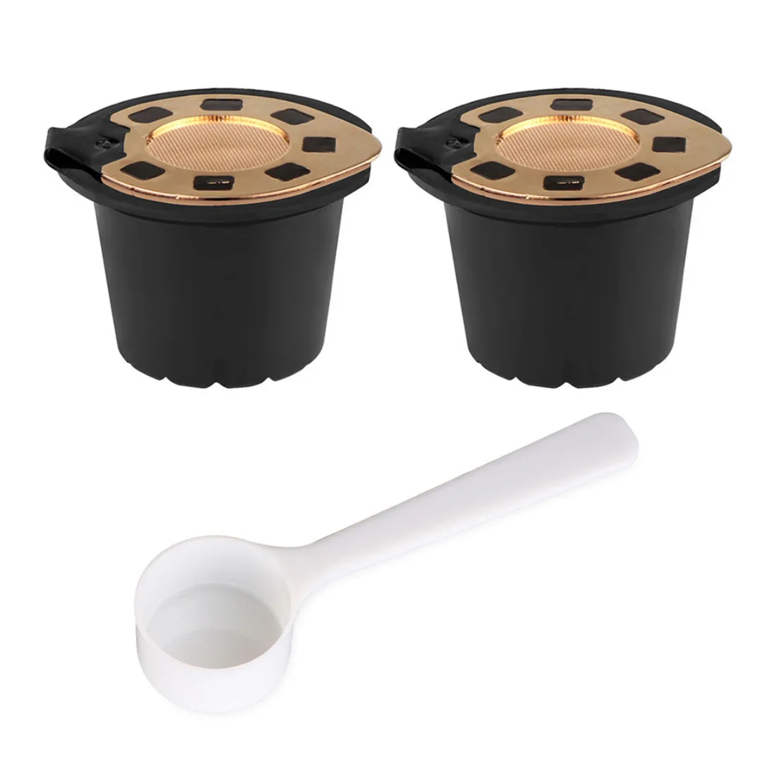 2pcs Eco-friendly Reusable Micro Mesh Coffee Filter Capsules Espresso Brewer Filters Kitchen Coffee Shop Tools