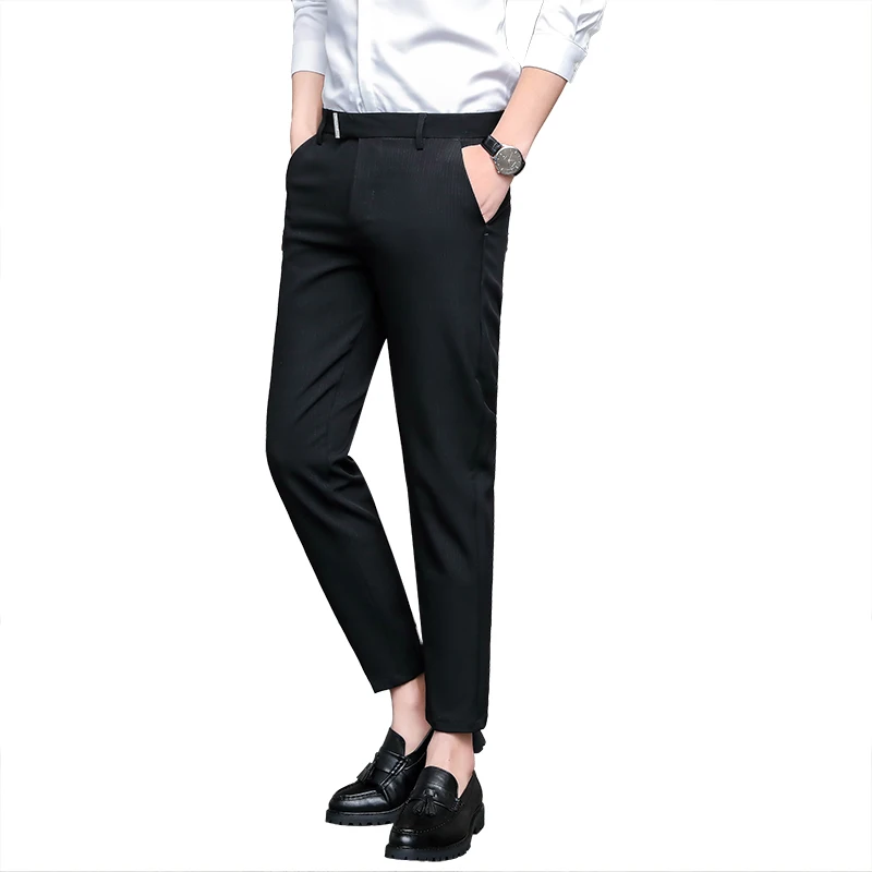 

Men's Slim Suit Pant Formal Wedding Business Straight Male Trousers Spring and Autumn Large Size Solid Pants Plus Size