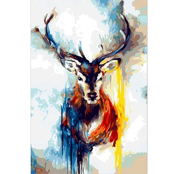 

Diy Colorful Wall Decorations The Running Spirit Deer Canvas Material Oil Painting Canvas Prints Wall Art Pictures For Living