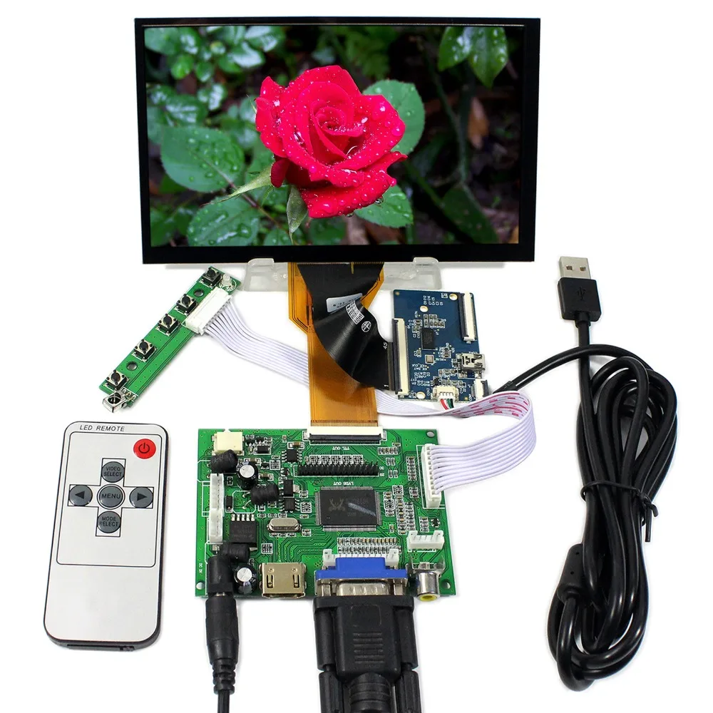 H DMI VGA 2AV ЖК дисплей плата контроллера с 7 дюймов AT070TN93 800x480 емкостный сенсорный