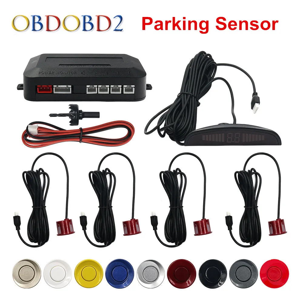 Car Auto Parktronic LED Parking Sensor With 4 Sensors Reverse Backup Car Parking Radar Monitor Detector System Backlight Display
