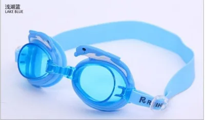 Дельфин Регулируемые Детские водонепроницаемые противотуманные из силикона УФ щит Очки для плавания, защитные очки с коробкой