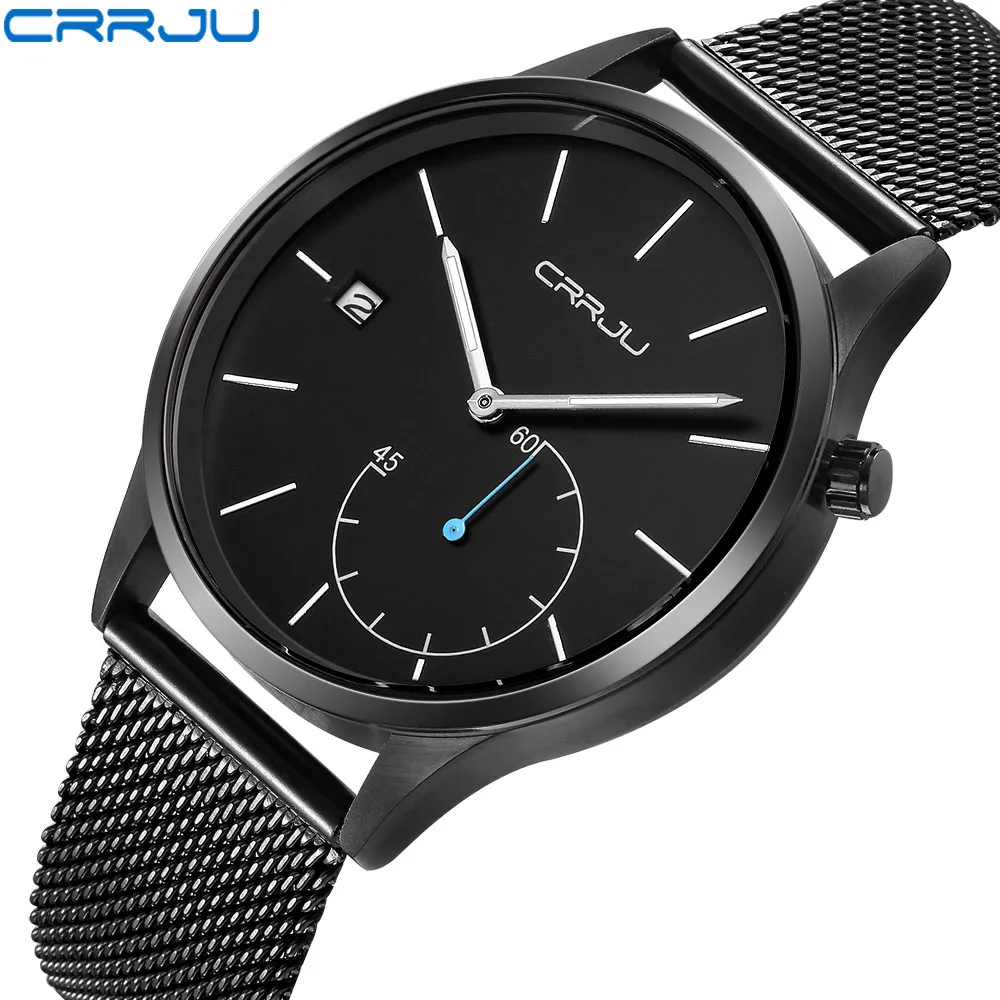 

CRRJU Simple Creative Men Watches Men Top Brand Luxury Men Casual Sport Wristwatch Steel Ultra Thin New Relogio Masculino Male