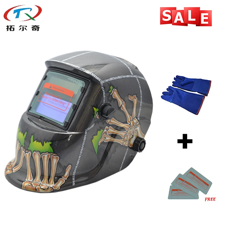 

Monster Printing Decals Automatic Skull Fire Electronic Custom Battery Replaced ARC Welding Helmet Mask TRQ-HD46-2233FF-BG