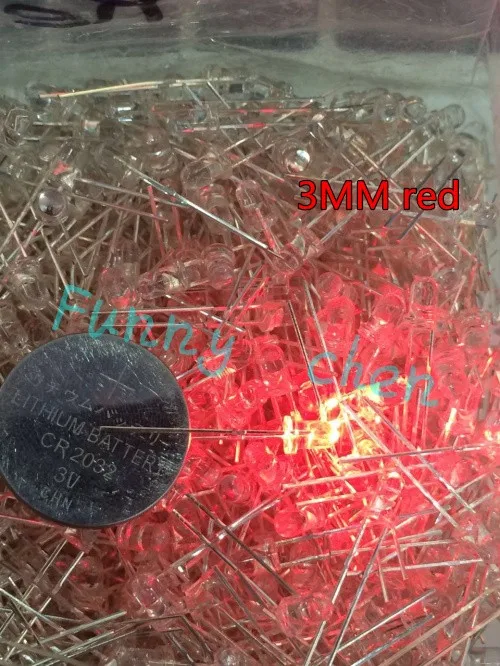 

Red Colour New 1000 PCS 3mm Round LED Bright Light-Emitting Diodes Component Set 620-625NM 2.0-2.4V F3 I=20MA
