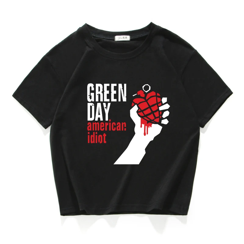 Известный бренд Green Day, женские топы, хлопок, футболка на каждый день, женская футболка с круглым вырезом, универсальный топ, летний Свободный Топ для женщин