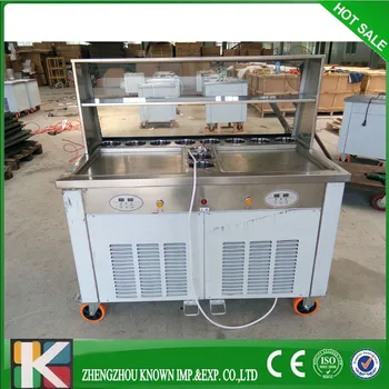 

45cm Big Rouna flat pan Fry fried ice cream machine with imported brand compressor