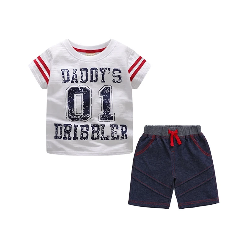 

Children's summer clothes new cotton baby short sleeve clothing set baby boys and girls body suit cartoon kids clothing set