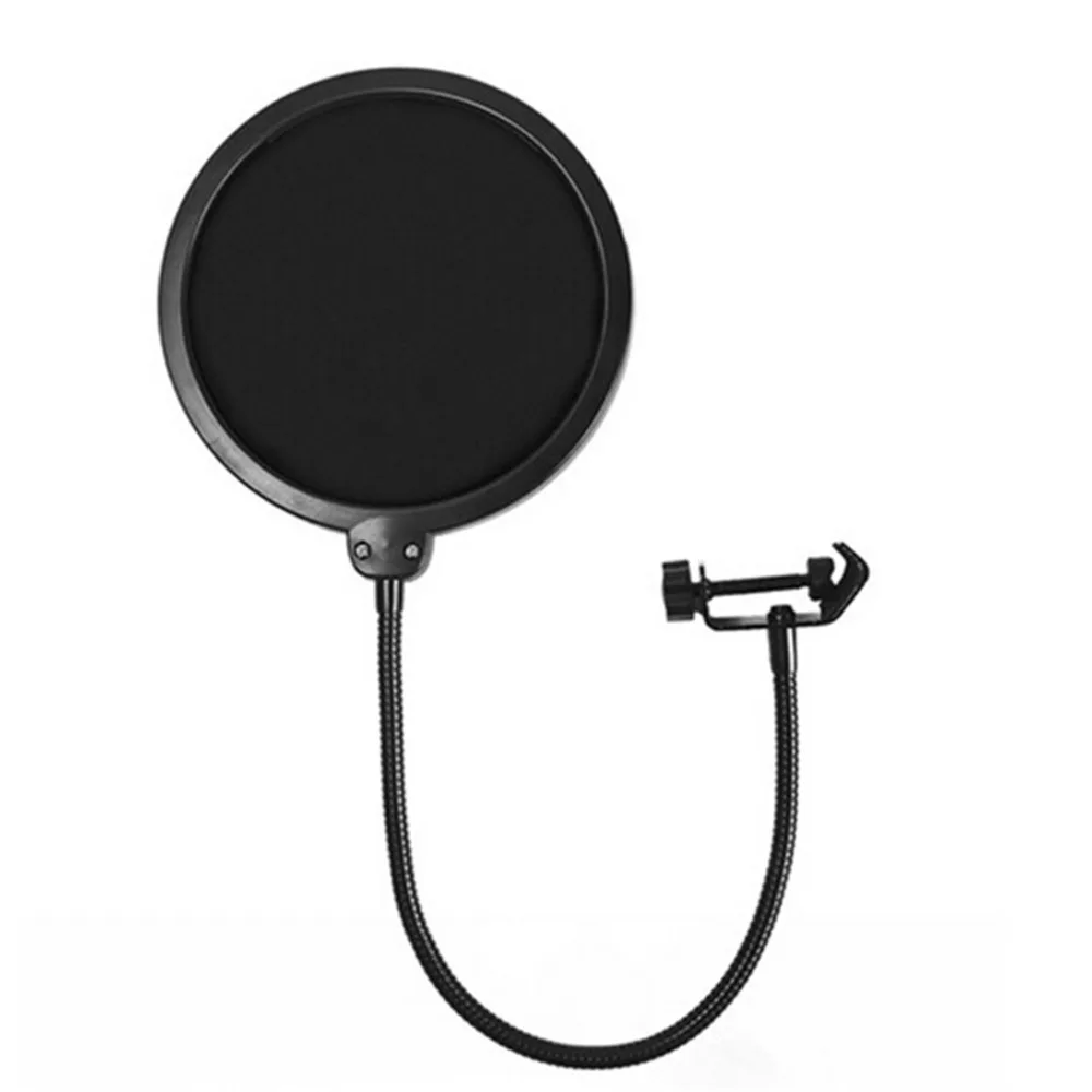 

Professional MPF-6 6-Inch Clamp On Microphone Pop Filter Bilayer Recording Spray Guard Double Mesh Screen Windscreen Studio