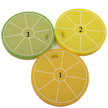 

Creative new lemon slice silicone teether baby molar stick toy fruit silicone lemon teether tooth Baby teething gift toddler toy