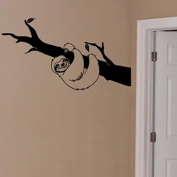 

New arrival Creative Sloth In The Branch Vinyl Wall Decal Home Decor Door Art Mural Removable Wall Stickers