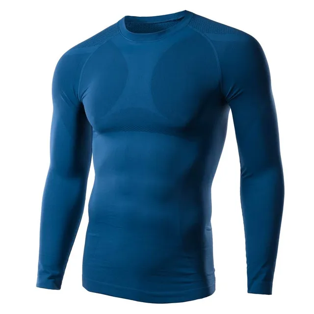 New Green Compression Shirt Men Brand Fitness Tights Long Sleeve Tee
