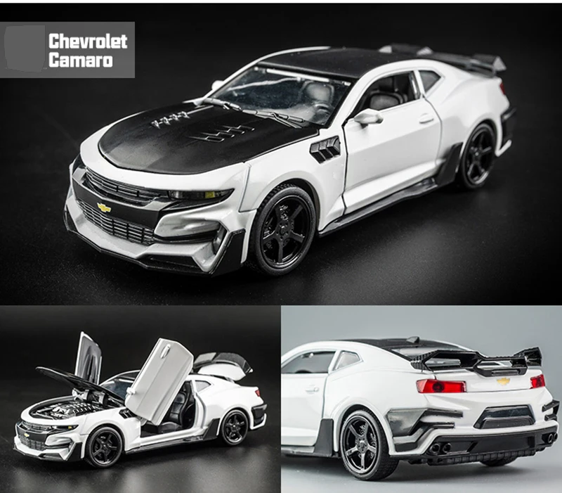 KIDAMI Camaro 1: 32 высокая имитация литья под давлением модель автомобиля Вытяните назад звуковой светильник коллекция для детских подарков машинки