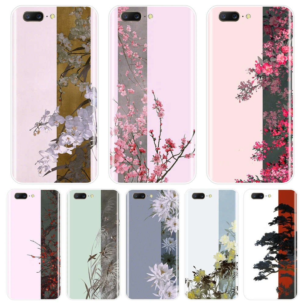 

Soft Back Cover For OnePlus 3 3T 5 5T 6 6T Chinese Flower China Pink Blue White Phone Case Silicone For One Plus 6 6T 5 5T 3 3T