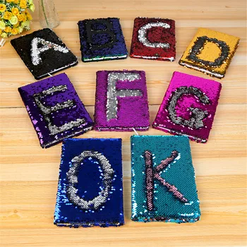

Sequins Diary Notebook Paper Alphabet Mermaid Agendas Glitter Notepad School Office Writing Planner Stationery Notebooks