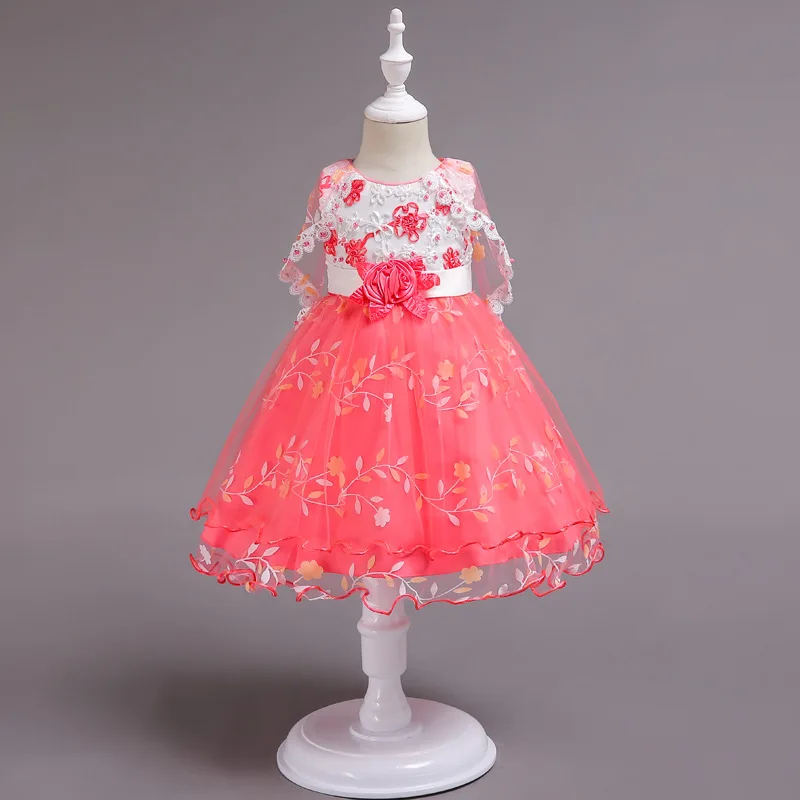 

2019 New !! Flower dresses for girl / Princess dress with cap