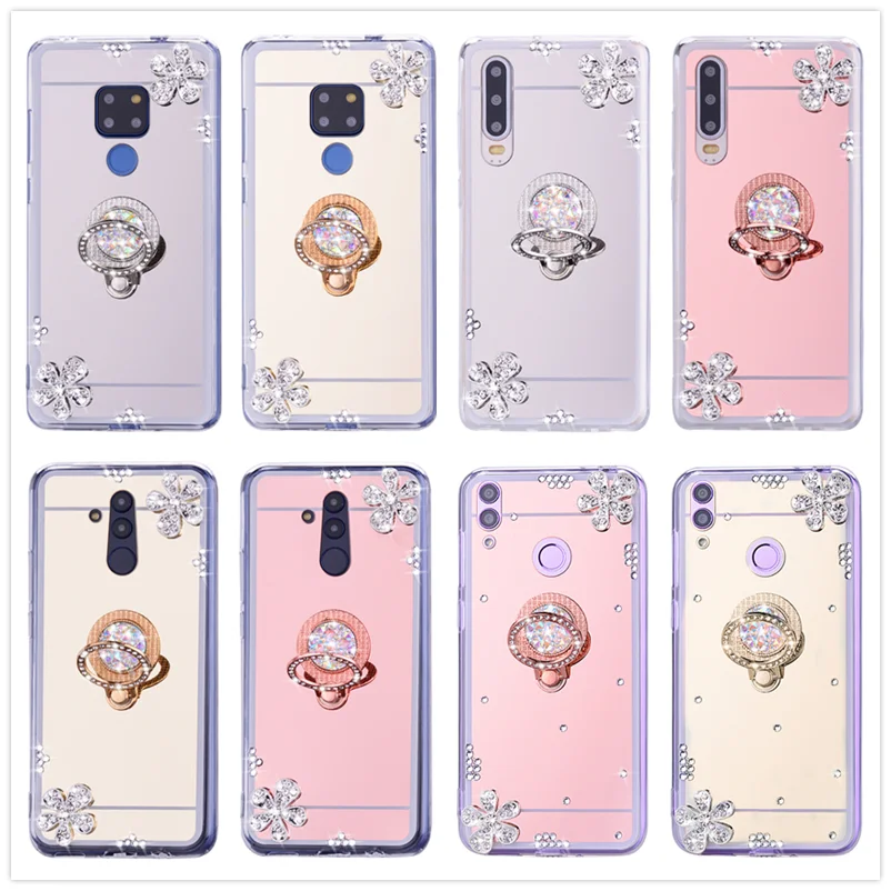 3d зеркальный Алмазный чехол для Huawei honor 9 10 8X 7a pro P20 mate 20 P9 lite mini Y6 2017 Y5 Y7 Prime 2018 P smart