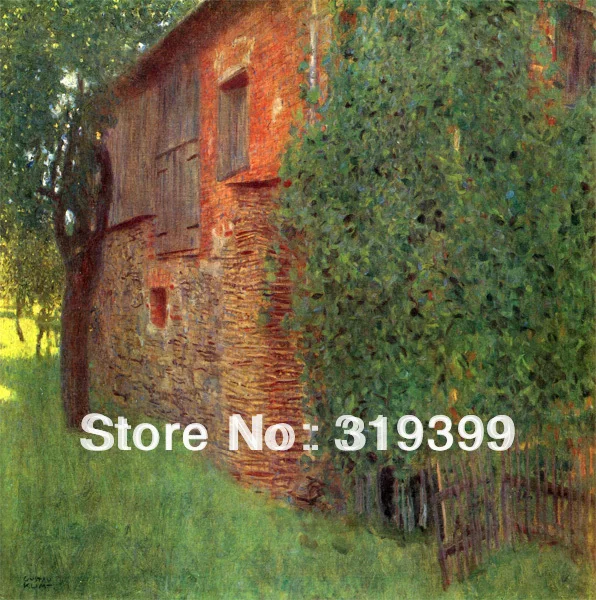 

Gustav Klimt Oil Painting reproduction on Linen Canvas,Farmhouse in Kammer on Lake Attersee,Free shipping,Handmade,Museum