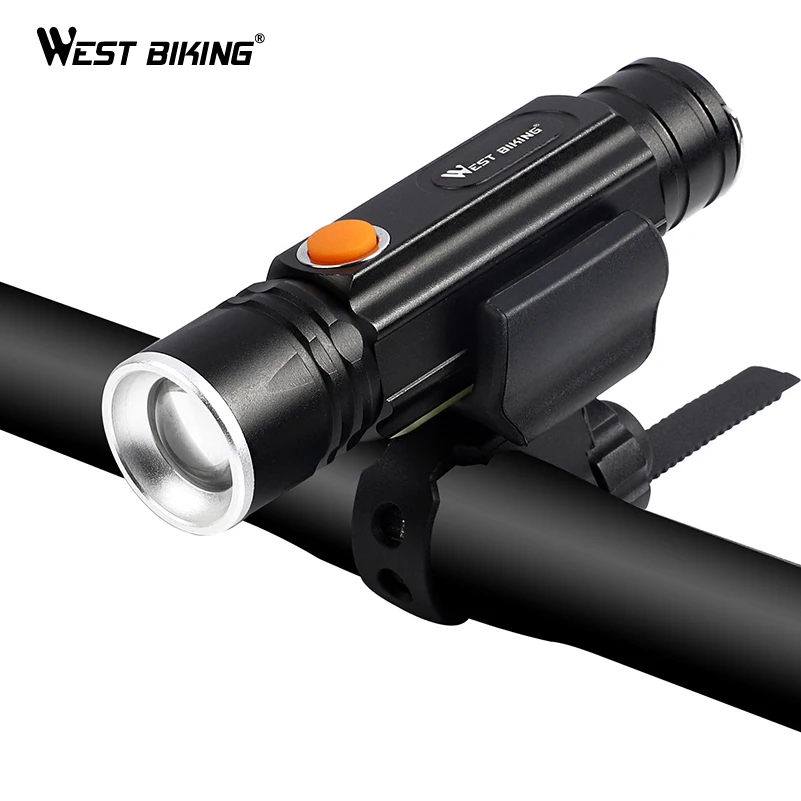 Excellent WEST BIKING 350 LM Bike Light Flashlight IPX-4 Waterproof Headlight Cycling Lights Front Lamp Torch Stretch Zoom Bicycle Light 0