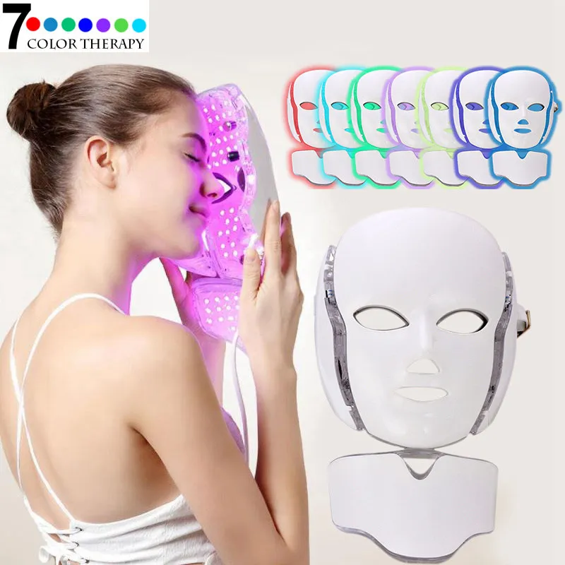 

2018 newest 3/7 Colors Photon LED Facial Mask 7 Color Light Photon Tighten Pores Skin Rejuvenation Anti Acne Wrinkle Removal