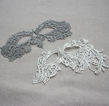

(20pcs/lot) DIY Craft Off White,Silver Vintage Embroidered Mask Lace Applique Lace Patch