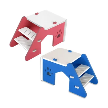 

New Hamster Cage Small Pet Ladder Toys Wooden House Golden Bear Nest with Beveled Steps Toys for Squirrel Guinea Pig Chinchilla