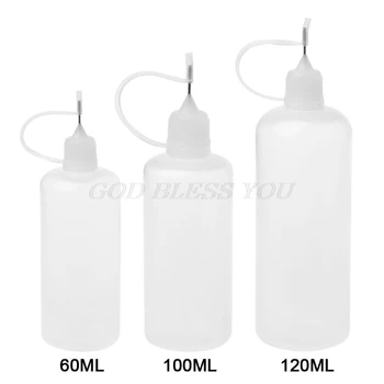 

1PC 60/100/120 ml Empty Plastic Squeeze Liquid Dropper Bottle With Metal Needle For Vape Cigarette Accessories Drop Shipping